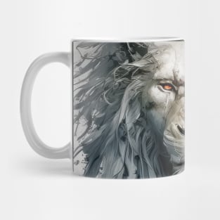 Lion Portrait Animal Painting Wildlife Outdoors Adventure Mug